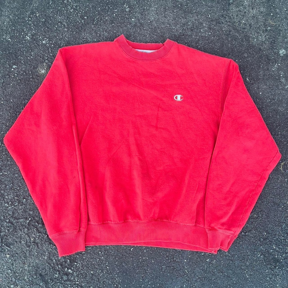 1990s reverse weave Red Embroidered Champion Sweater Size L